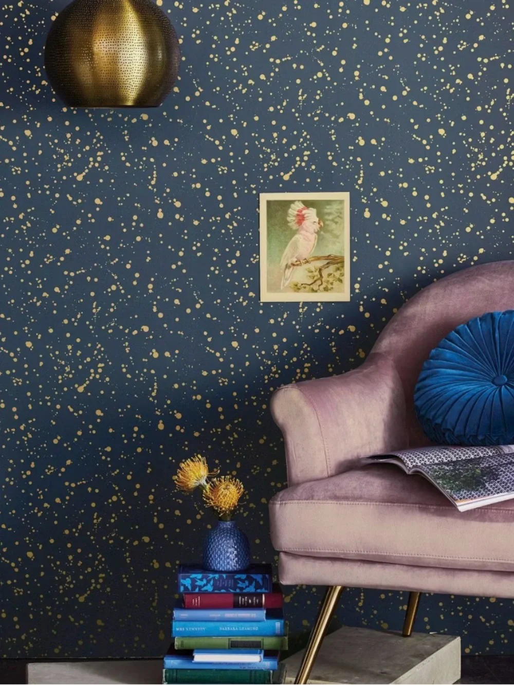 Celestial Peel & Stick Wallpaper Navy/Gold - Opalhouse